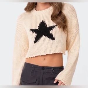 Edikted Mega Star Cropped Sweater